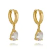 Brinco Argolinha Ana Gota Zircônia Folheado a Ouro 18k
