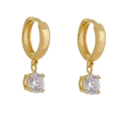 Brinco Argolinha Ana Ponto de Luz Zircônia Folheado a Ouro 18k