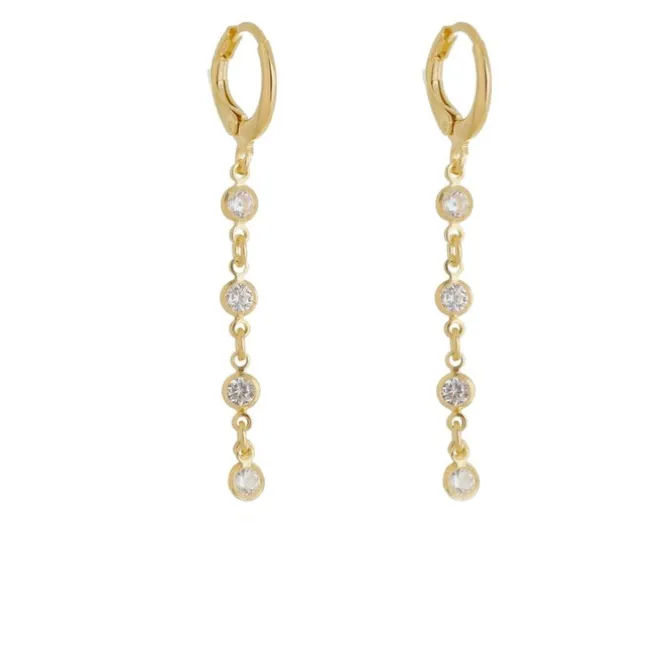 Brinco Argolinha Diane Pontos de Luz Folheado a Ouro 18k