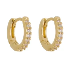 Brinco Argolinha Filipa Zircônia Folheado a Ouro 18k