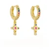 Brinco Argolinha Kristy Cruz Zircônia Colorida Folheado a Ouro 18k