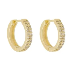Brinco Argolinha Ludy P Zircônia Folheado a Ouro 18k