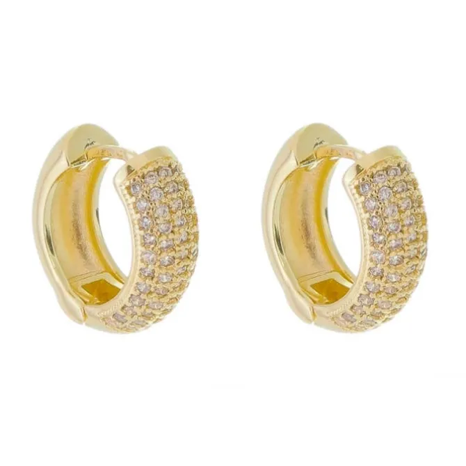 Brinco Argolinha Lívia P Zircônia Folheado a Ouro 18k