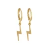 Brinco Argolinha Mini Raio Folheado a Ouro 18k