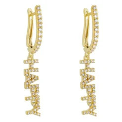 Brinco Argolinha Tina Happy Zircônia Folheado a Ouro 18k