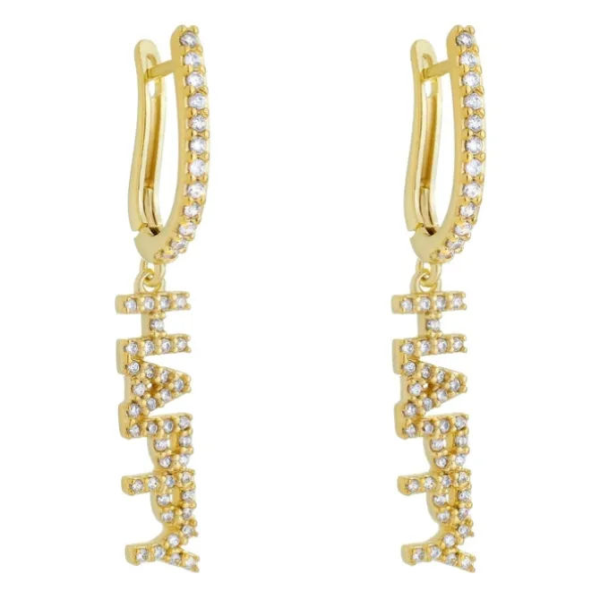 Brinco Argolinha Tina Happy Zircônia Folheado a Ouro 18k