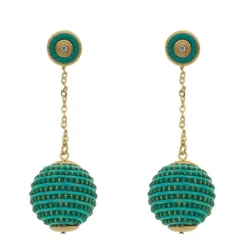 Brinco Bola Fio Verde Maria Clara