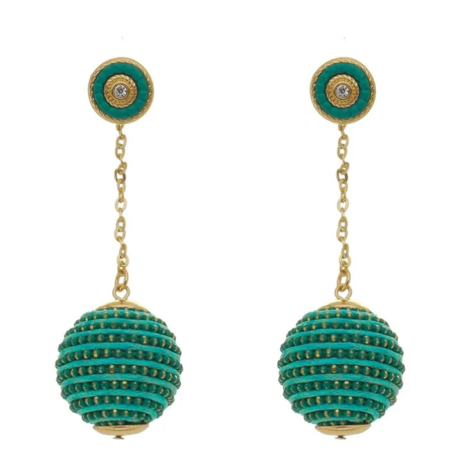 Brinco Bola Fio Verde Maria Clara