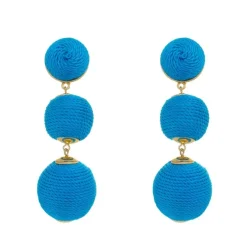 Brinco Bolas Fio Azul Maria Elimia