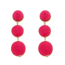 Brinco Bolas Fio Pink Maria Elimia