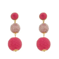 Brinco Bolas Fio Pink Maria Rita
