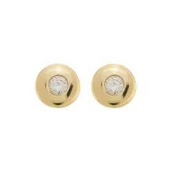 Brinco Botão Chiara Zircônia Folheado a Ouro 18k