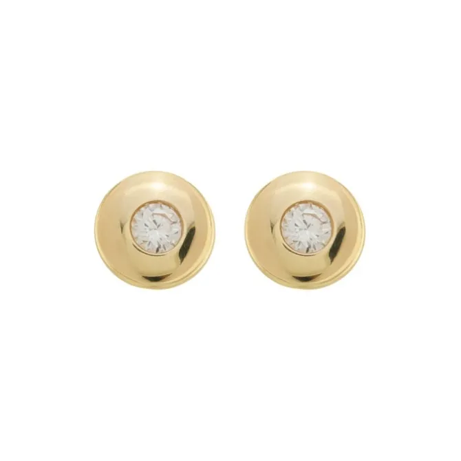 Brinco Botão Chiara Zircônia Folheado a Ouro 18k