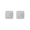 Brinco Débora Quadrado Zircônias Folheado em Ródio Branco