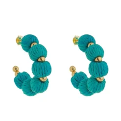 Brinco de Argola Carol Bolas Azul