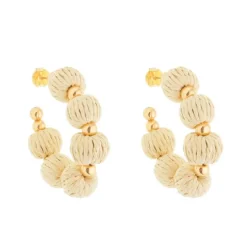 Brinco de Argola Carol Bolas Off White