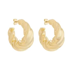 Brinco de Argola Croissant Natália Folheado a Ouro 18k
