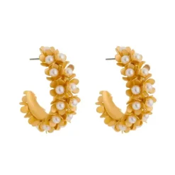 Brinco de Argola Flor Lirís Dourado