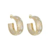 Brinco de Argola Giulia Resina Off White Folheado a Ouro 18k