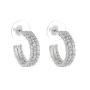 Brinco de Argola Kate P Zircônias Folheado em Ródio Branco