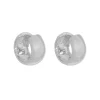 Brinco de Argola Larga Lily Folheado em Ródio Branco