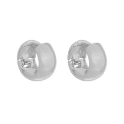 Brinco de Argola Larga Lily Folheado em Ródio Branco