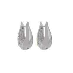 Brinco de Argola Pequena Diana Vintage Metal Folheado em Ródio Branco