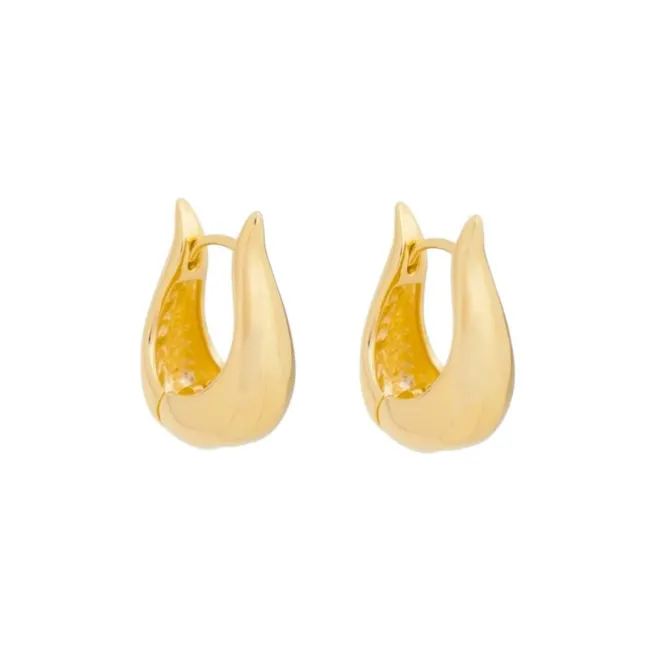 Brinco de Argola Pequena Diana Vintage Metal Folheado a Ouro 18k