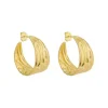 Brinco de Argola Texturizada Michelle Folheado a Ouro 18k