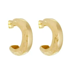 Brinco de Argola Texturizado Malú Folheado a Ouro 18k
