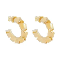 Brinco de Argola Torcida Carla Folheado a Ouro 18k