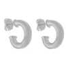 Brinco de Argola Tubo Lele P Folheado em Ródio Branco