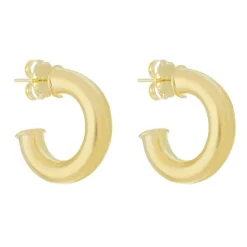 Brinco de Argola Tubo Lele M Folheado a Ouro 18 K