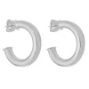 Brinco de Argola Tubo Lele G Folheado em Ródio Branco