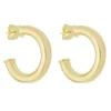 Brinco de Argola Tubo Lele G Folheado a Ouro 18k