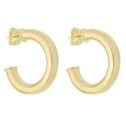 Brinco de Argola Tubo Lele G Folheado a Ouro 18k