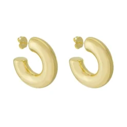 Brinco de Argola Tubo M Ariel Folheado a Ouro 18k