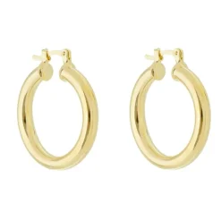 Brinco de Argola Tubo Nana M Folheado a Ouro 18k
