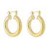 Brinco de Argola Tubo Nana P Folheado a Ouro 18k