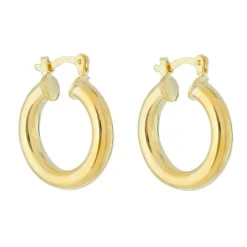 Brinco de Argola Tubo Nana P Folheado a Ouro 18k