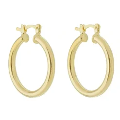 Brinco de Argola Tubo Nana G Folheado a Ouro 18k