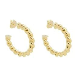 Brinco de Argola Tubo Torcido Camila G Folheado a Ouro 18k