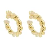Brinco de Argola Tubo Torcido Camila M Folheado a Ouro 18k