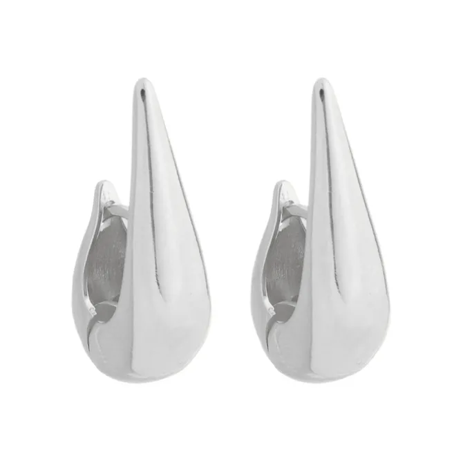 Brinco de Argola Vintage Glenda M Folheado em Ródio Branco