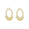 Brinco de Argola Yasmin Estrelas Folheado a Ouro 18k