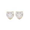 Brinco de Coração Maria Antônia Zircônia Cristal Folheado a Ouro 18k