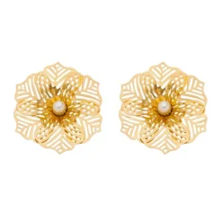 Brinco de Flor Irís Dourado