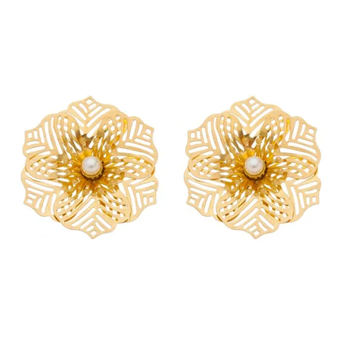 Brinco de Flor Irís Dourado