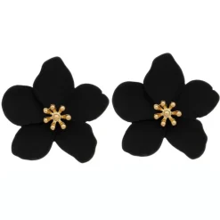 Brinco de Flor Jasmim Preto