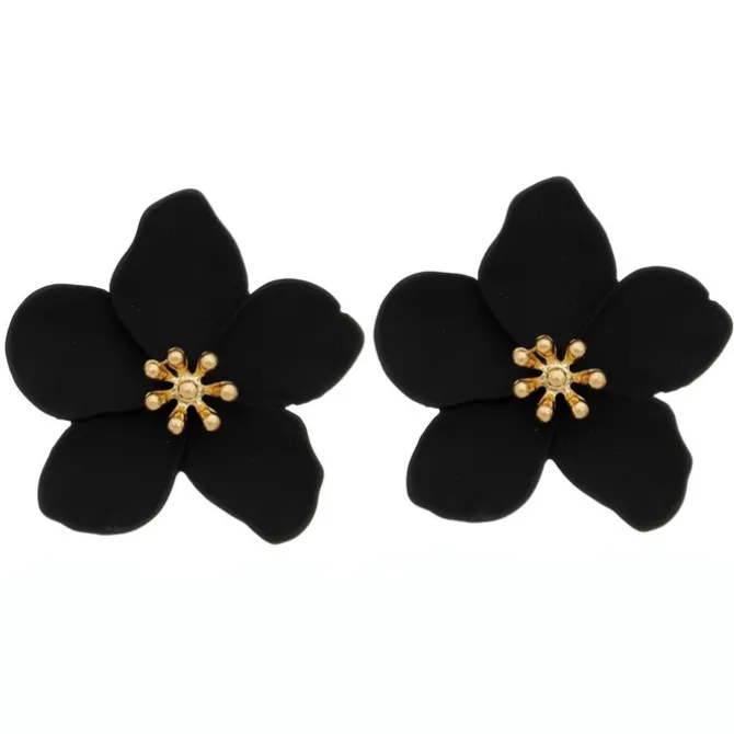 Brinco de Flor Jasmim Preto